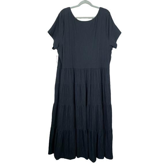 Maeve Anthropologie Gillian Tiered Maxi Dress Black 3X Casual Boho Romantic - Picture 9 of 15